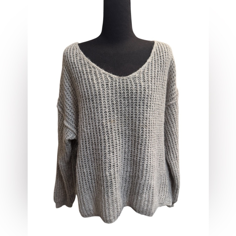 THE PORTER COLLECTIVE CRICKET Sweater Size SM Gray Grey Shimmer Italian EUC - Picture 9 of 15